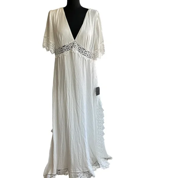 Lulus | Dresses | Lulus Sweeten The Occasion White Lace Maxi Dress Bohemian  Flowy Xl Wedding Nwt | Poshmark